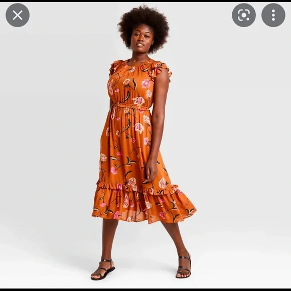 strapless open back dress Buy Carrot Orange Midi Dress for women